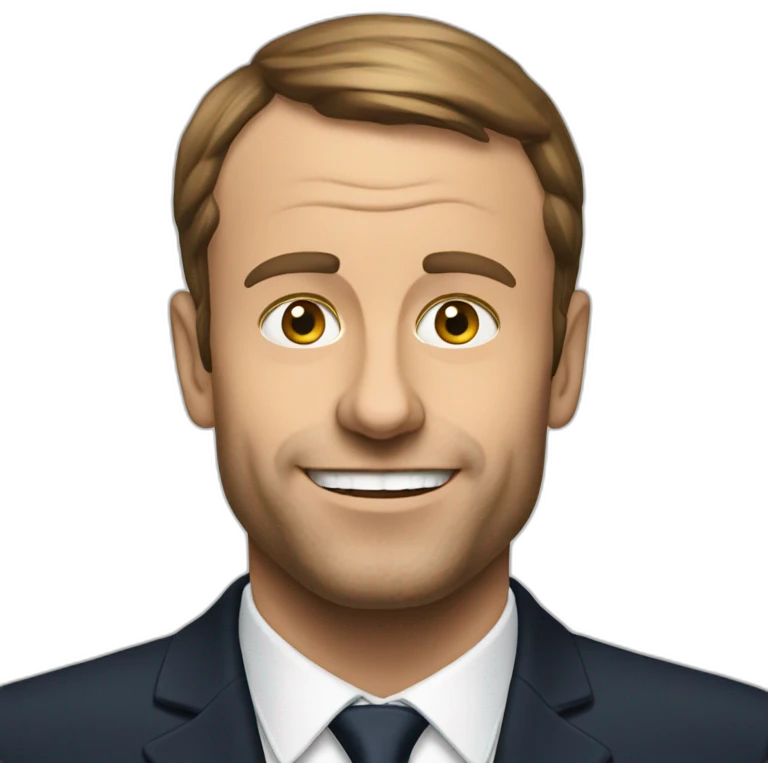 Macron with beer emoji