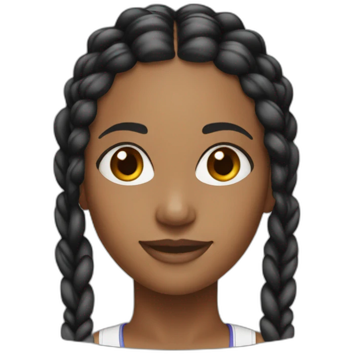 Beautiful Black women with braids sport emoji