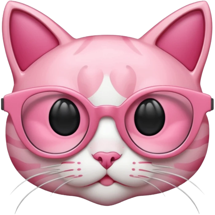 Rose pink glasses, cat type shaped. emoji