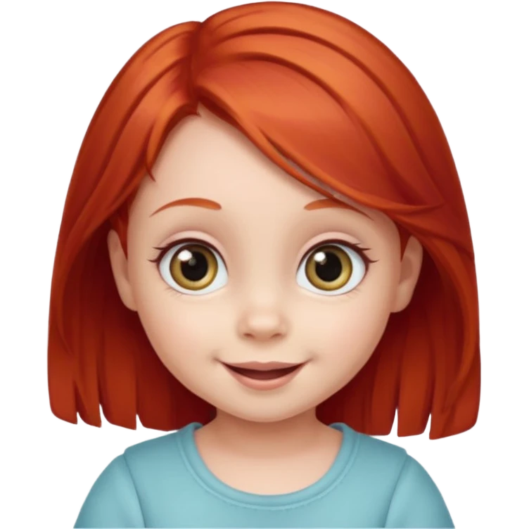 red hair baby girl big eyes emoji