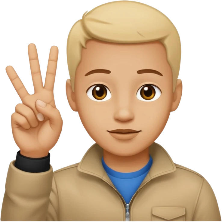 Yvl hand sign only 3 fingers up emoji