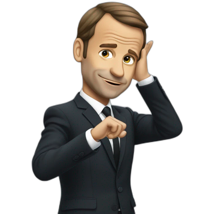 Macron qui fait un dab emoji