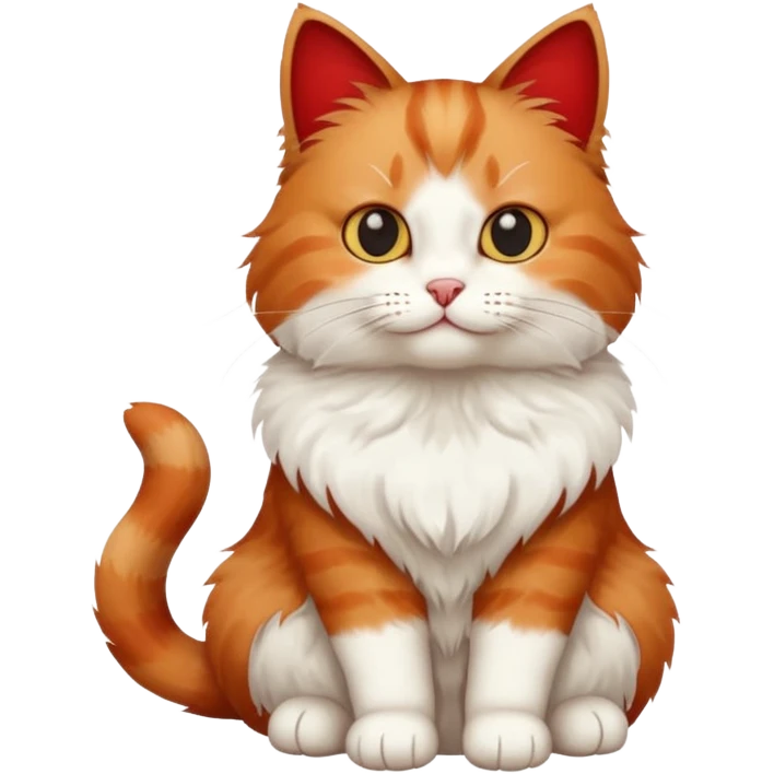 Chat rou et blanc  emoji