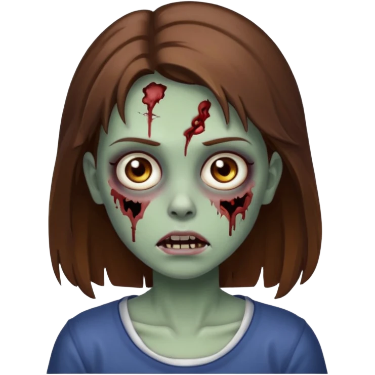 zombie girl Brown hair Brown eyes emoji