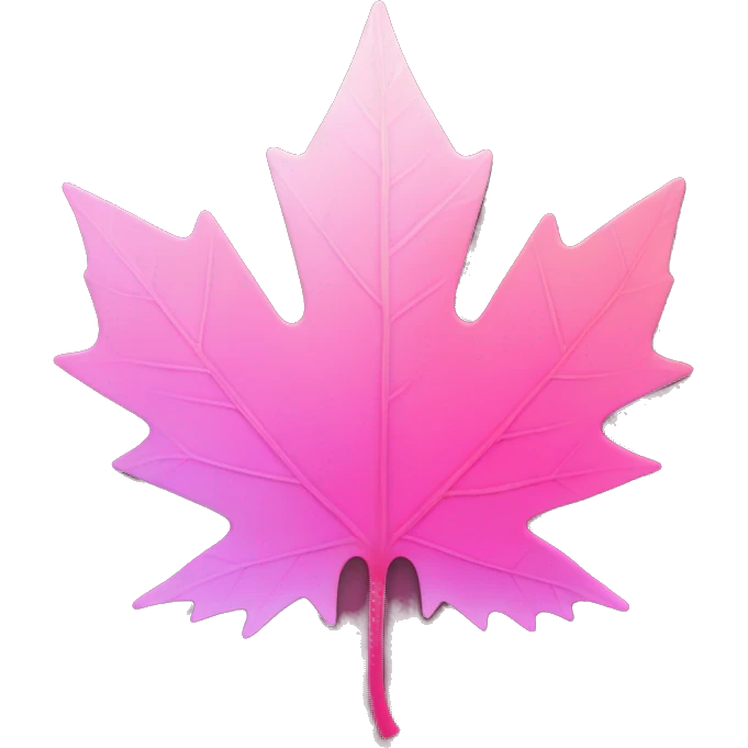 Pink ombré maple leaf emoji