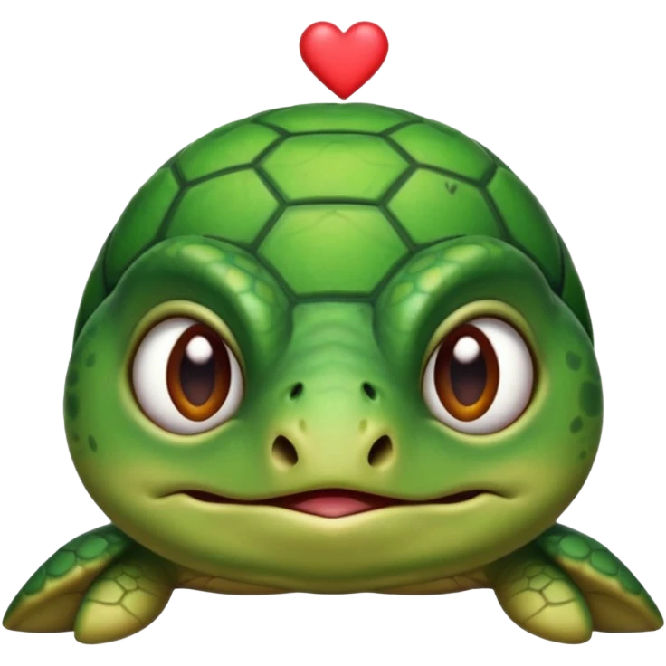 Cute angry turtle that has an upside down heart mark under her nostrils emoji