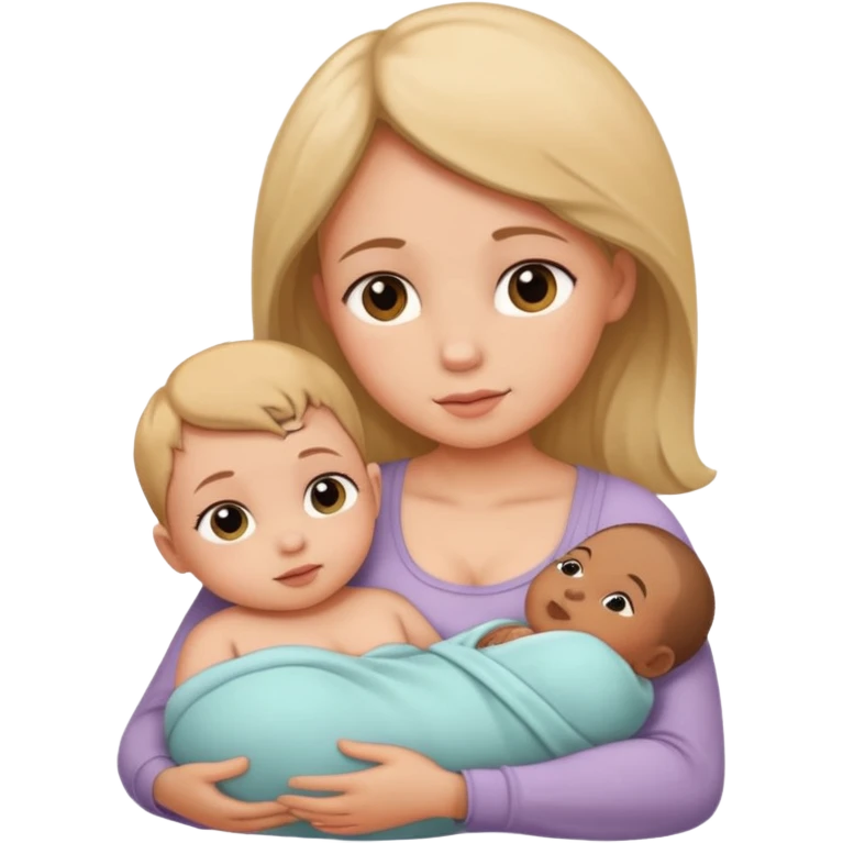 Resting against mother's breasts emoji