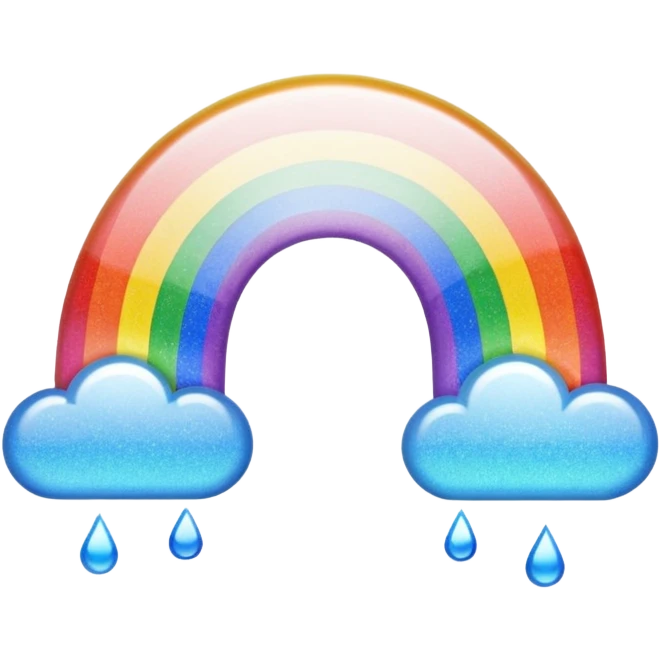 Nahaufnahme Regenbogen glitzer emoji