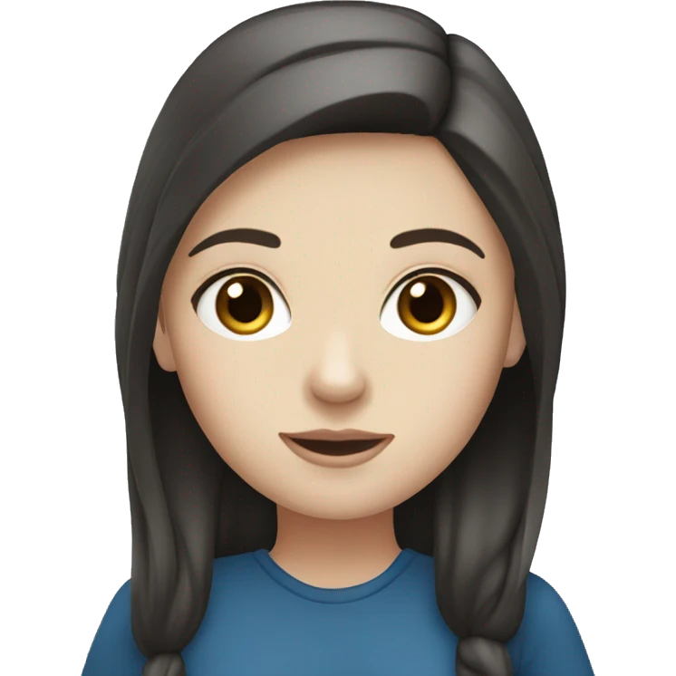 white girl with dark hair and blue eyes emoji