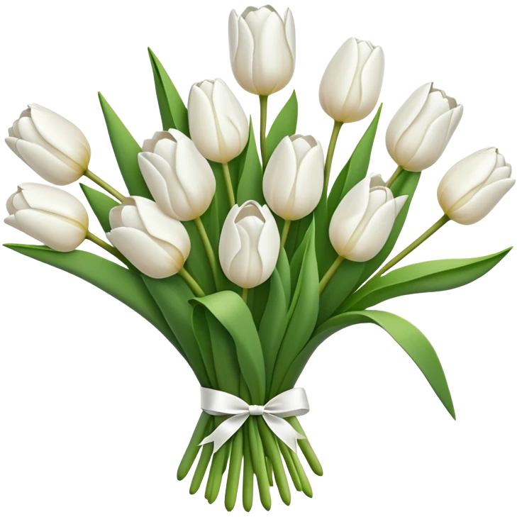 white tulip bouquet  emoji