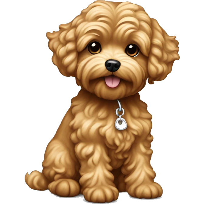 Caramel maltipoo dog isn’t so wavy  emoji