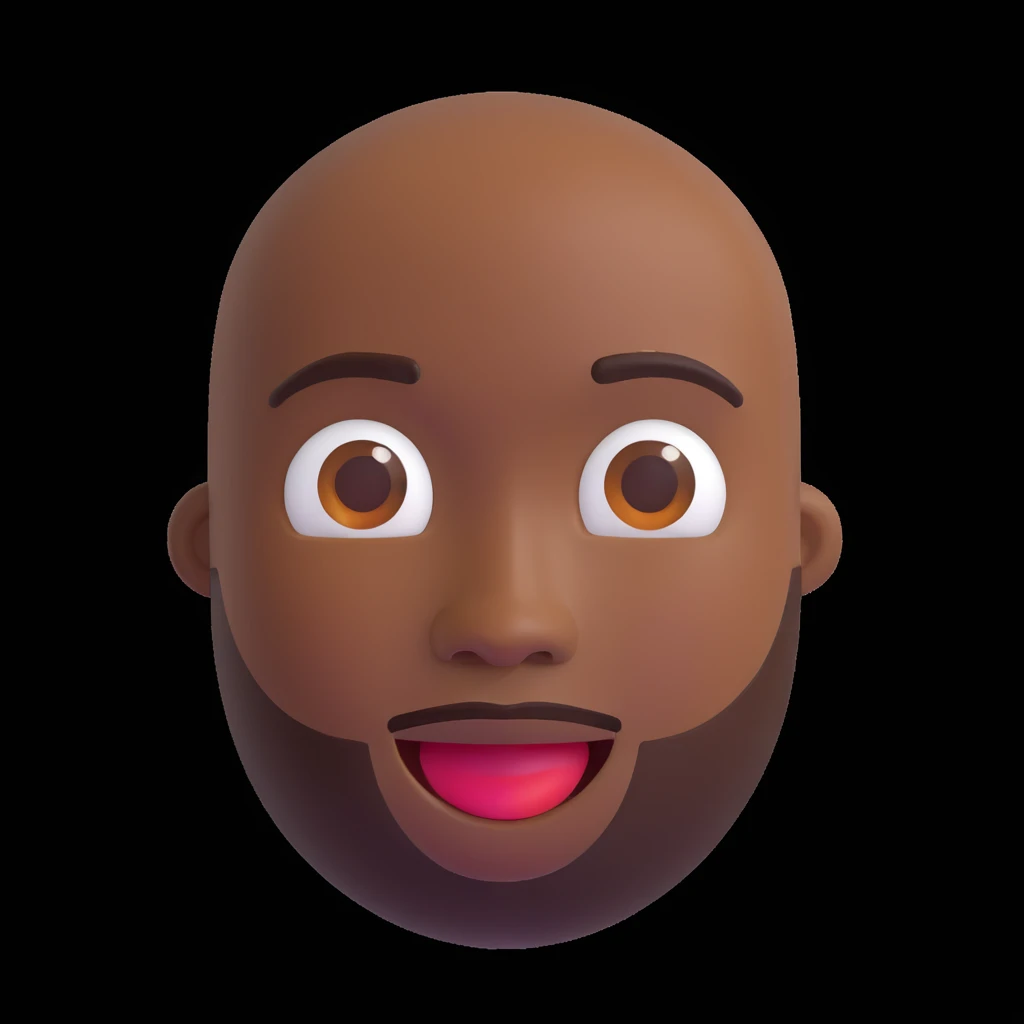 black man 3d emoji emoji