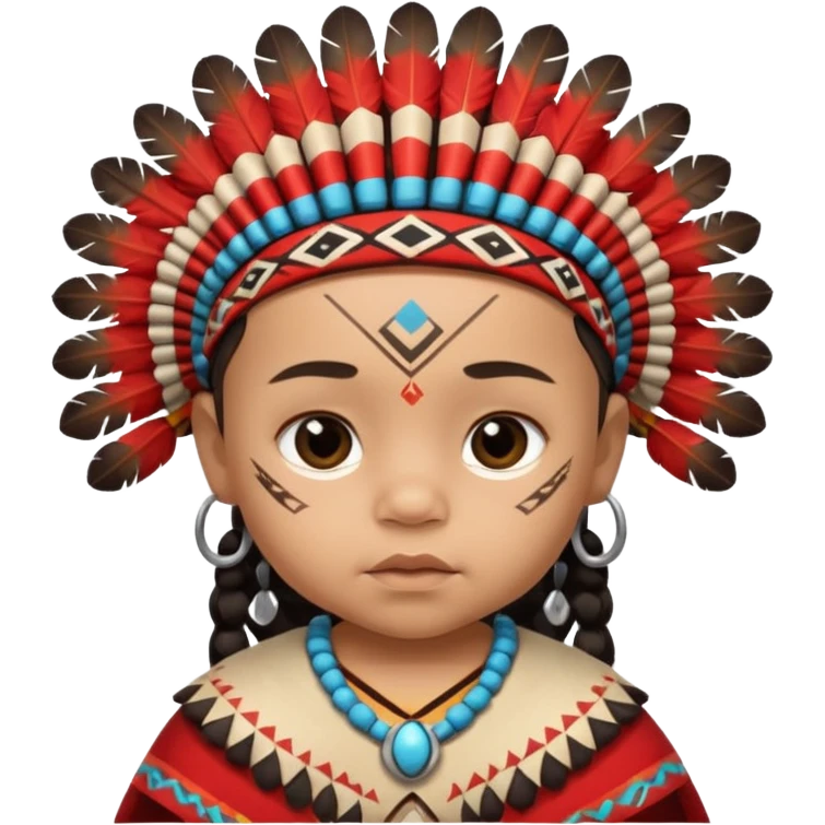 Indiozinho bebê meio branco. com características de índio roupinha de índio rosto também  emoji