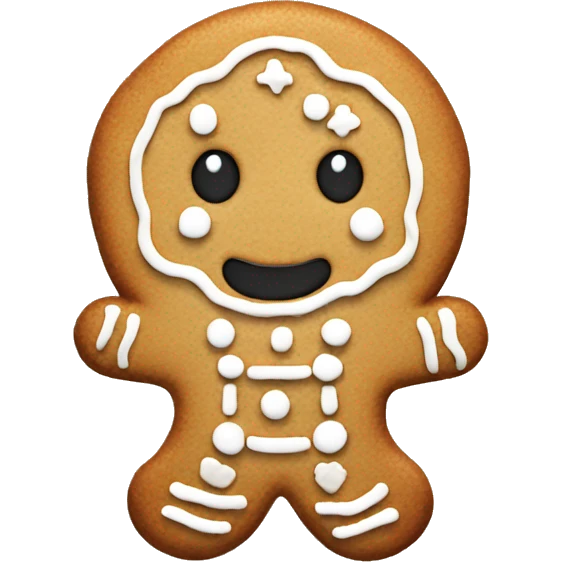 beige gingerbread cookie shaped like a mit emoji