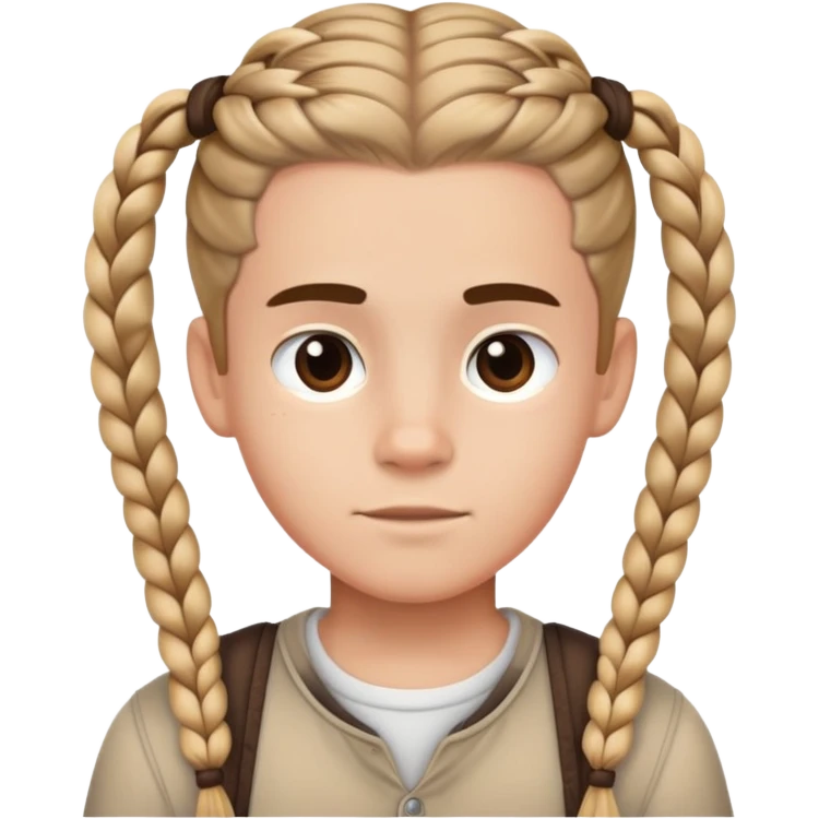 a person with French braids that’s a boy emoji
