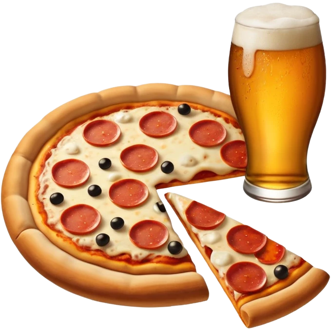 Pizza mixed with beer emoji