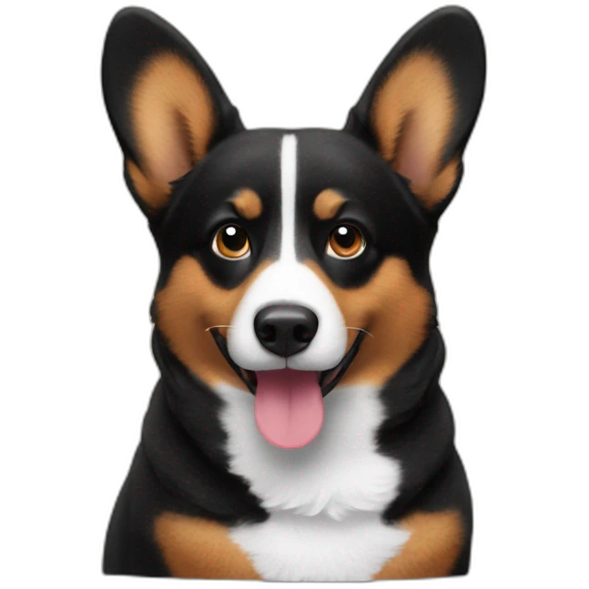 Black corgi 80s emoji