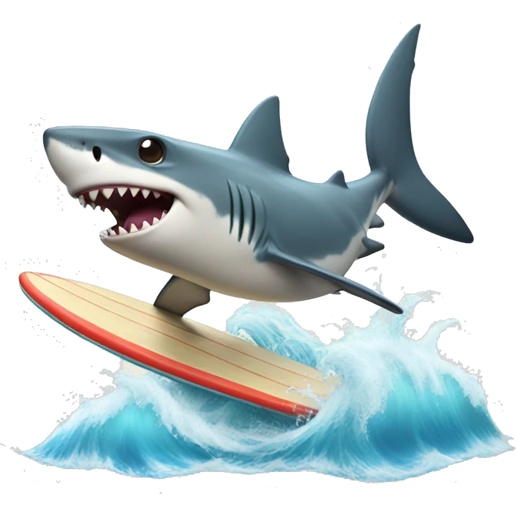Shark surfing on a surfboard emoji