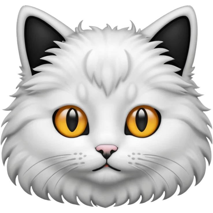 cat blask and wight out line emoji