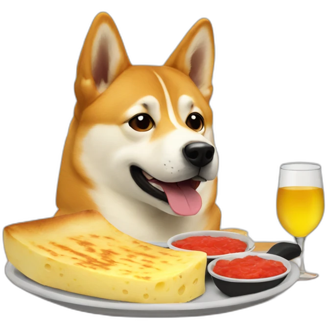 doge eating raclette emoji