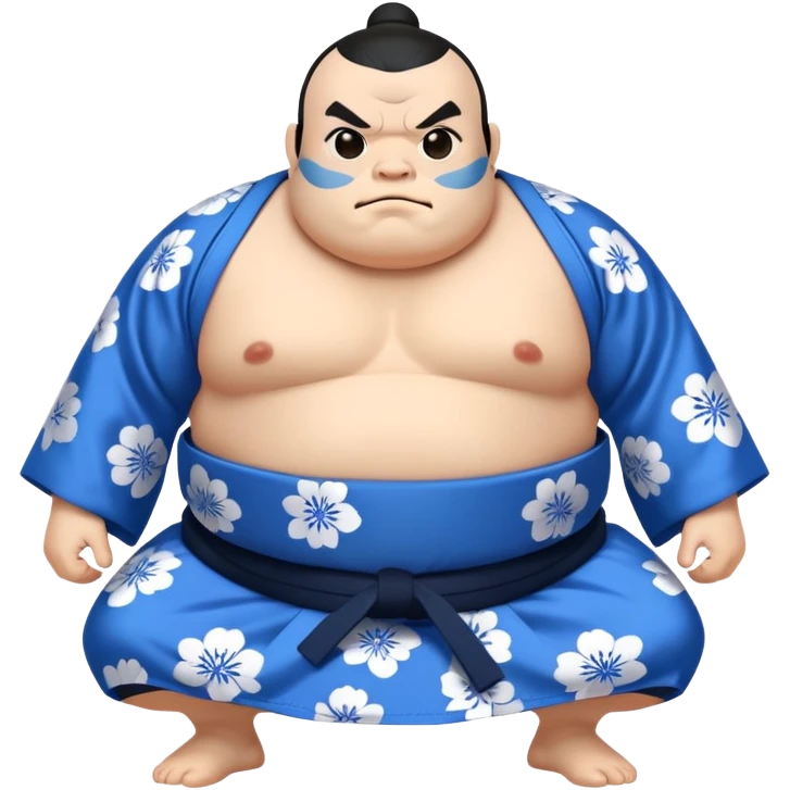 Jinbe blue fishman with kimono and sumo stance emoji