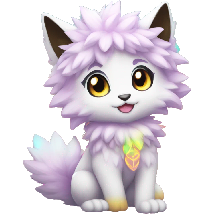 Anthro Fluffy Cool Cute Magical Elemental Shiny Colorful Neon Vibrant Colors Sparkle Kemono-style Chibi Fantasy-Animal-Fakémon-Pokémon-Hybrid Fur Sona Aesthetic Full Body emoji