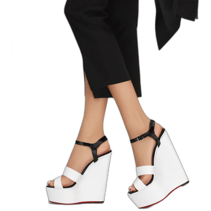 Platform wedges black louboutin sandal emoji