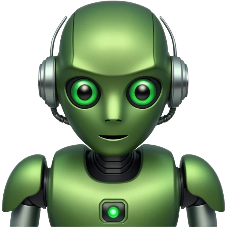 Green ai robot emoji