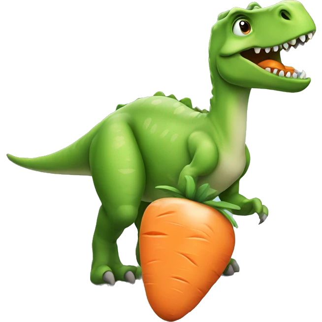 dinosaur with carrot emoji