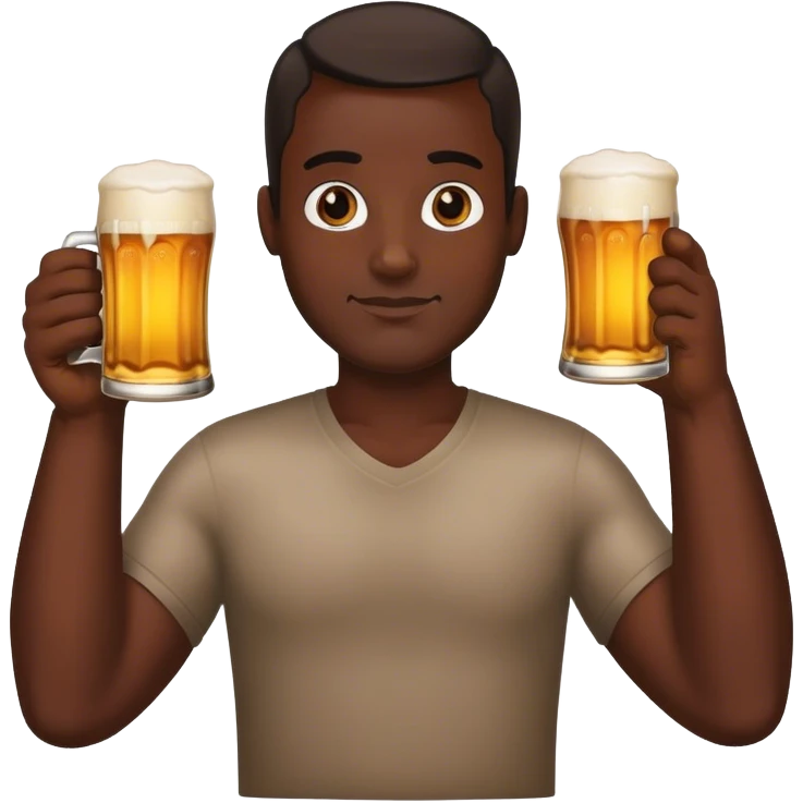 dark black guy holding beer emoji