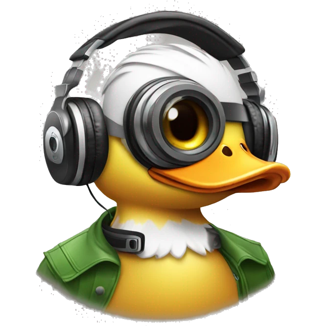 duck with camera wearing headphones  emoji