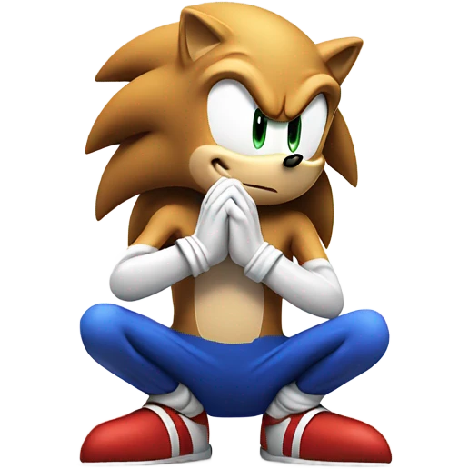 Sonic the hedgehog praying kneeling emoji
