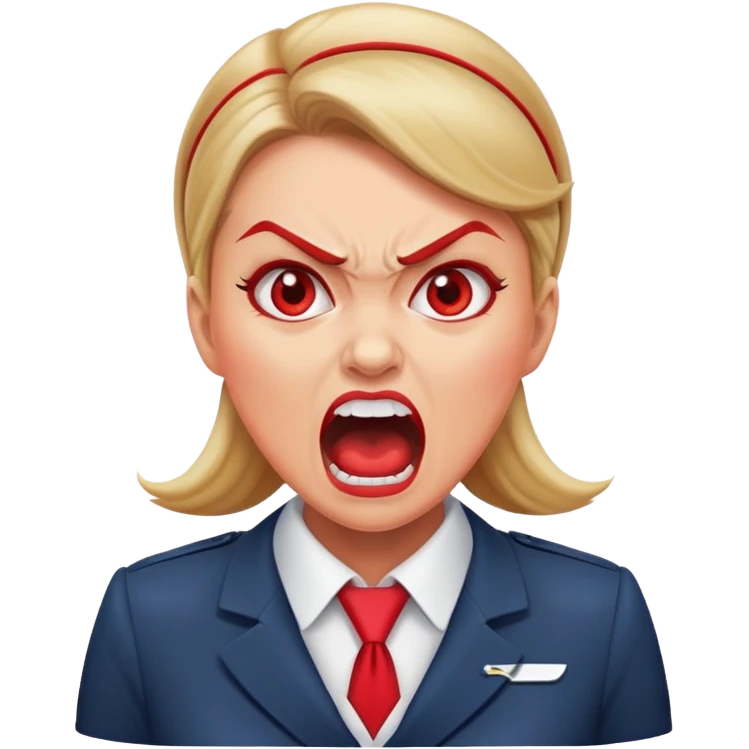 Crazy flight attendant having a fit  emoji