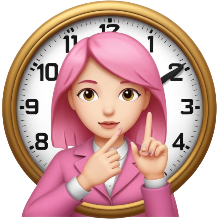 girl pinking her fingers next to her (the clock it trend) emoji