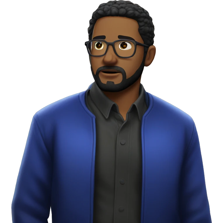 "cool guy with blue jacket" emoji