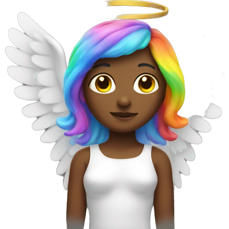 Rainbow-coloured angel  emoji