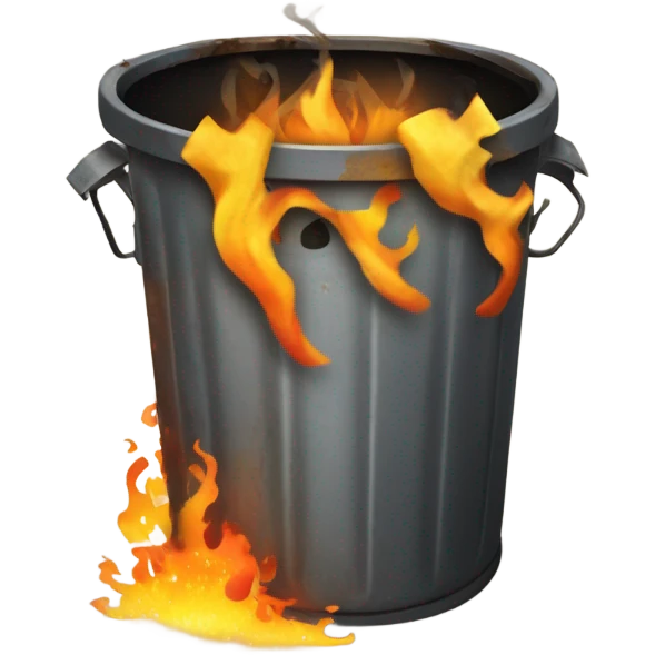 Flaming trash can emoji