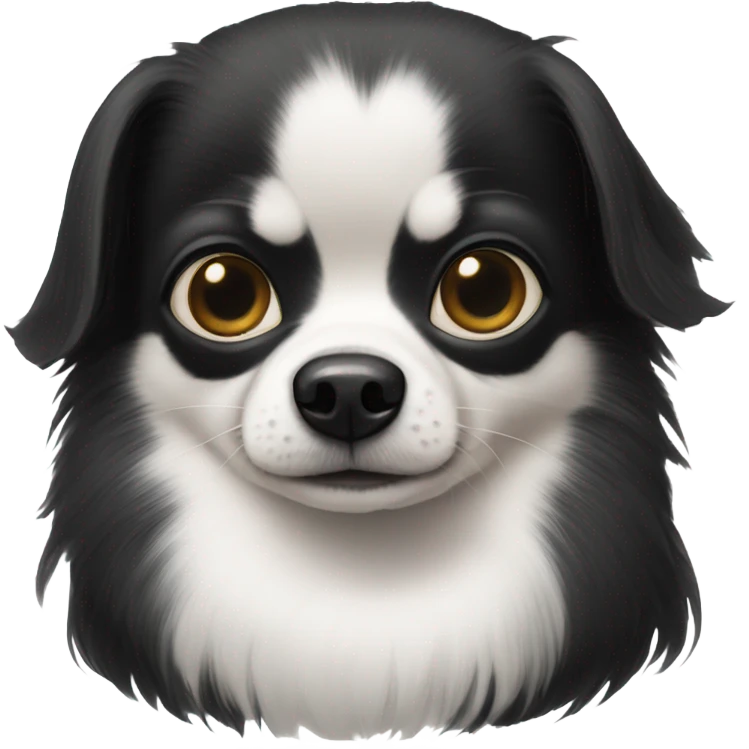 Black and white Chihuahua emoji