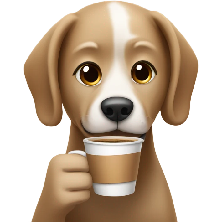 Dog drinking coffee  emoji
