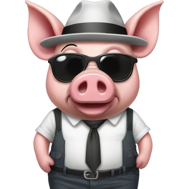 Gangster pig emoji
