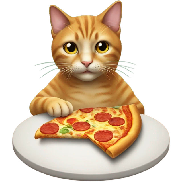 Cat eating pizza emoji
