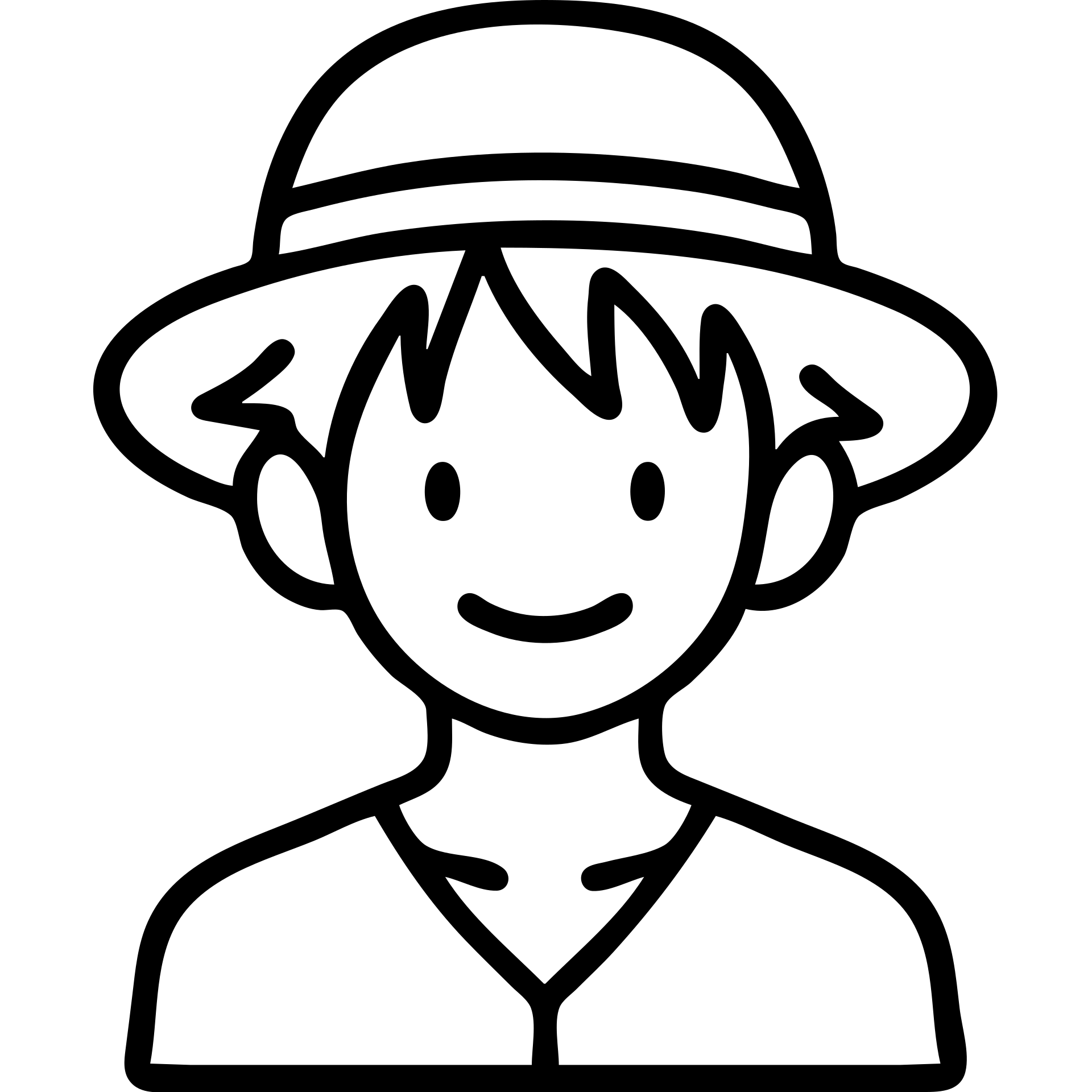 Luffy from One Piece, outlined icon with no fill emoji