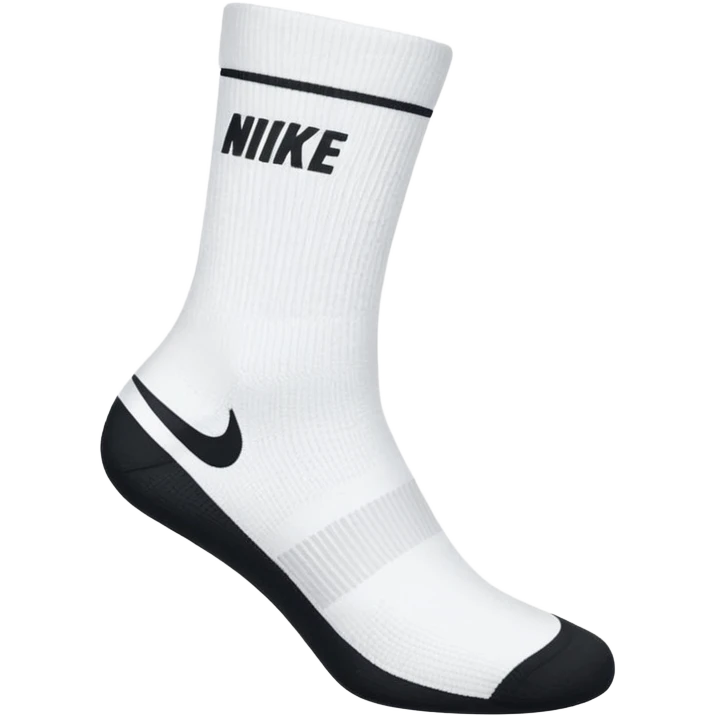 white sock, with black nike logo socks emoji