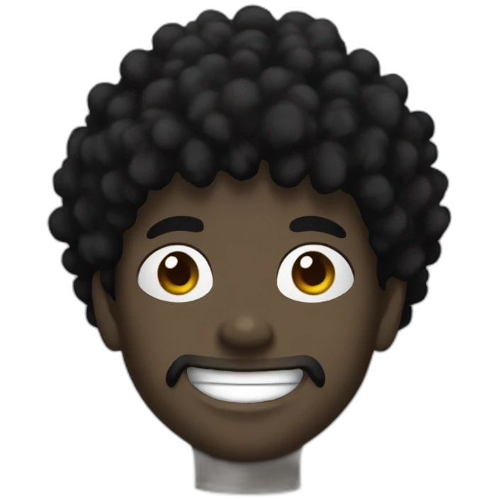black luffy with black afro emoji