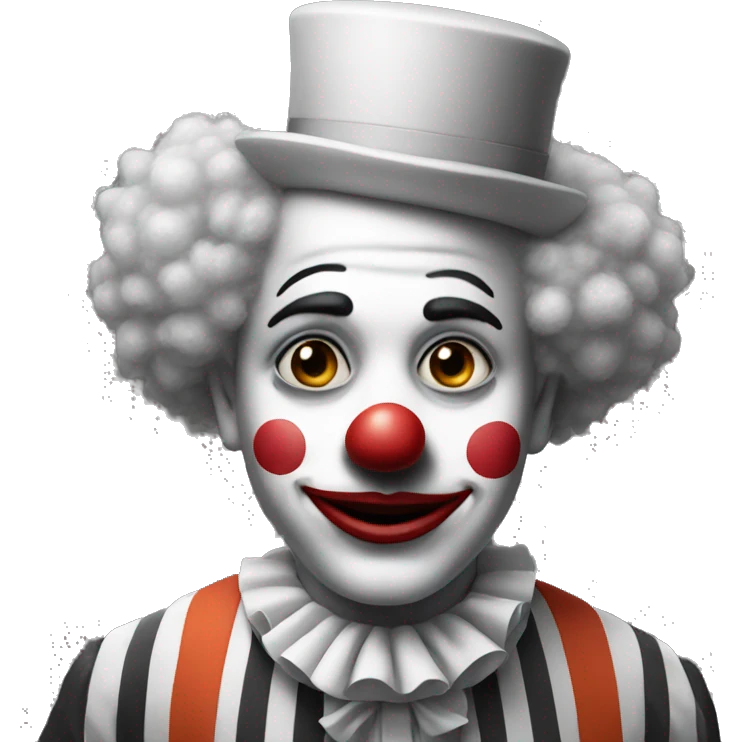 Black and white clown  emoji