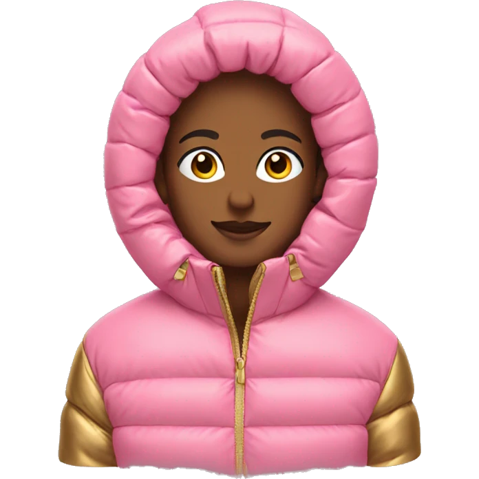 pink and gold puffer jacket emoji
