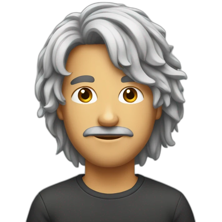 Homme au cheveux long choqué emoji