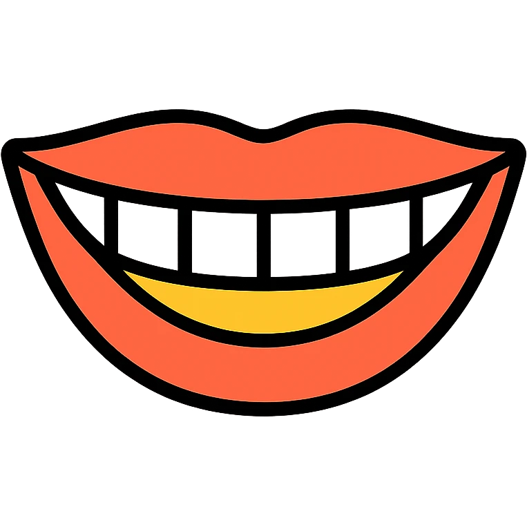 perfect smile with white teeth icon emoji