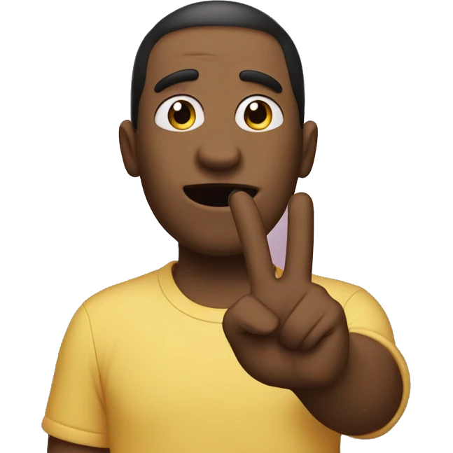 Make a sarcastic face with a salut hand gesture emoji
