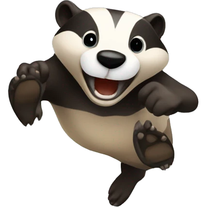 Badger jumping through hoop emoji